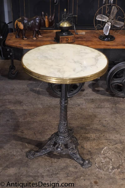 table de bistrot ancienne fonte et marbre 1900
